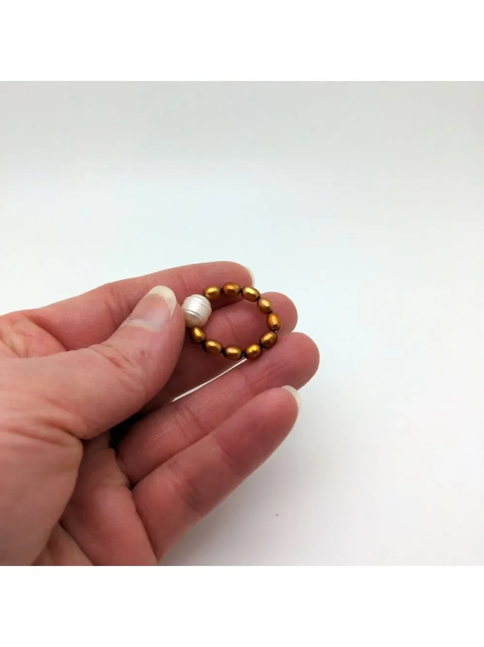 Handmade Baroque Pearl Gold Ring